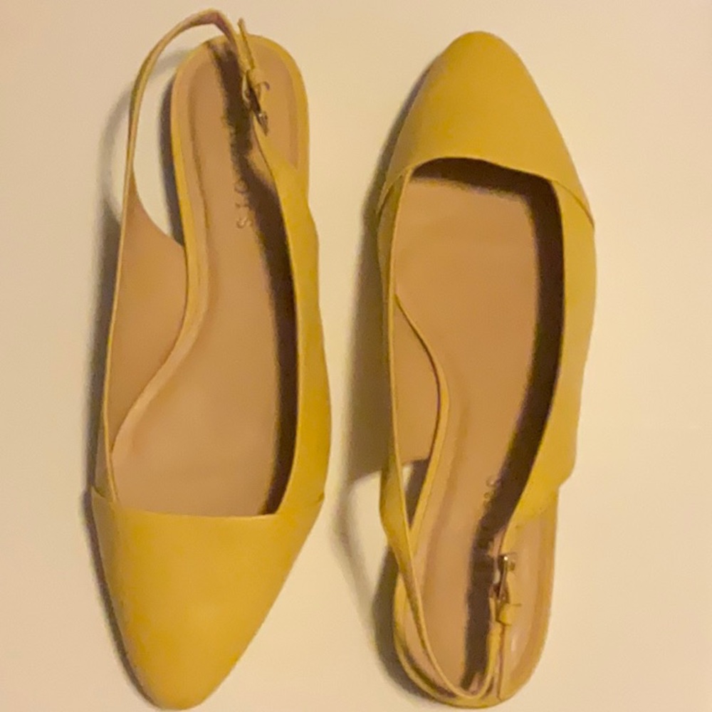 Talbots Yellow Sling Back Shoes Size 7 1/2